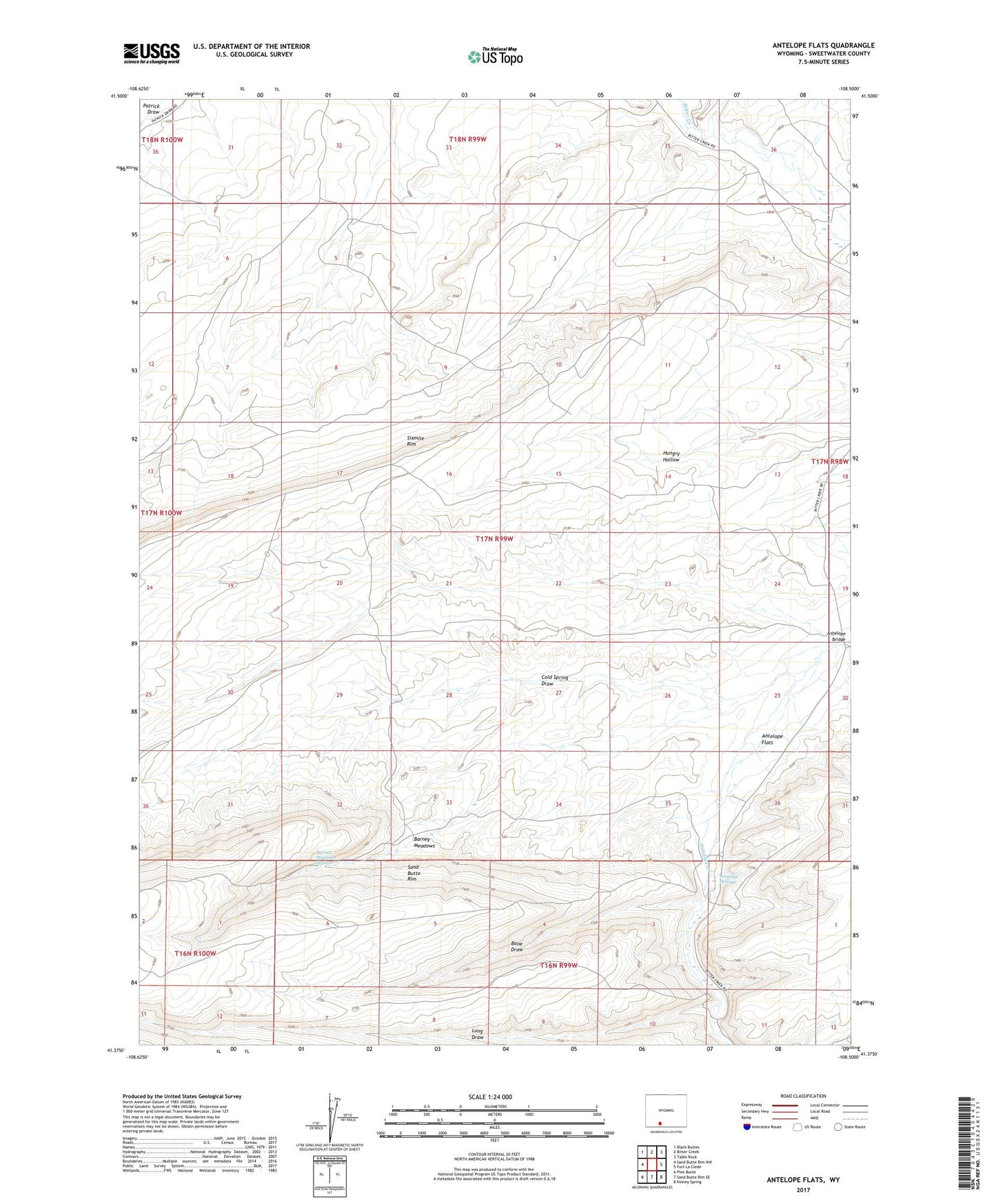 Antelope Flats Wyoming US Topo Map Image