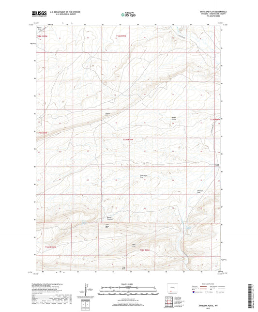 Antelope Flats Wyoming US Topo Map Image