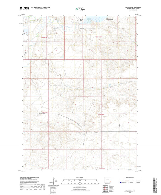 Antelope Gap Wyoming US Topo Map Image