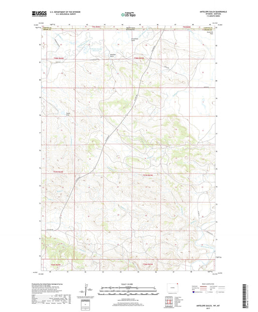 Antelope Gulch Wyoming US Topo Map Image