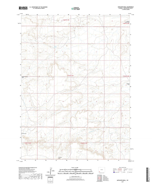 Antelope Knoll Wyoming US Topo Map Image