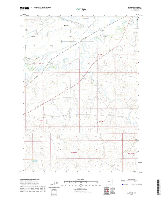 Arapahoe Wyoming US Topo Map Image