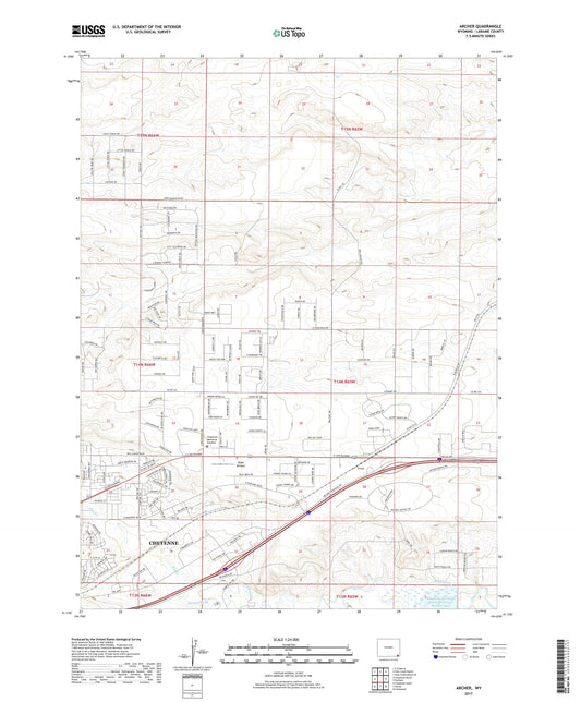 Archer Wyoming US Topo Map Image