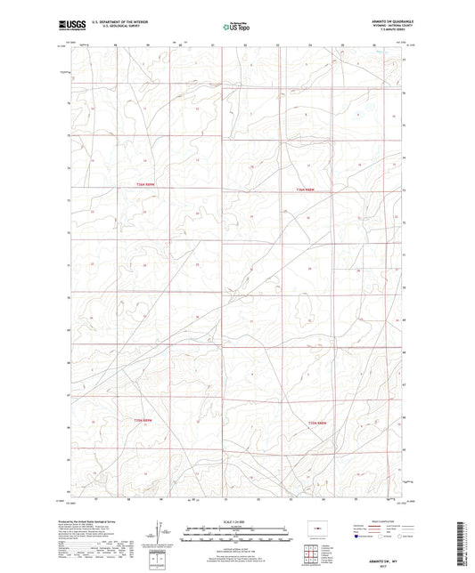 Arminto SW Wyoming US Topo Map Image