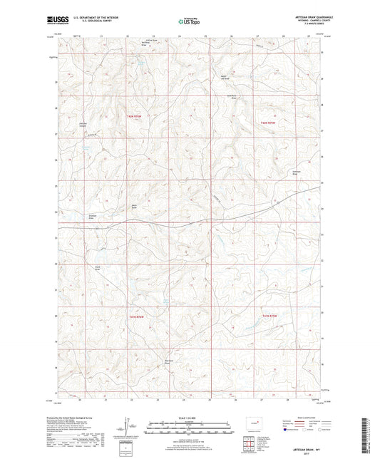 Artesian Draw Wyoming US Topo Map Image