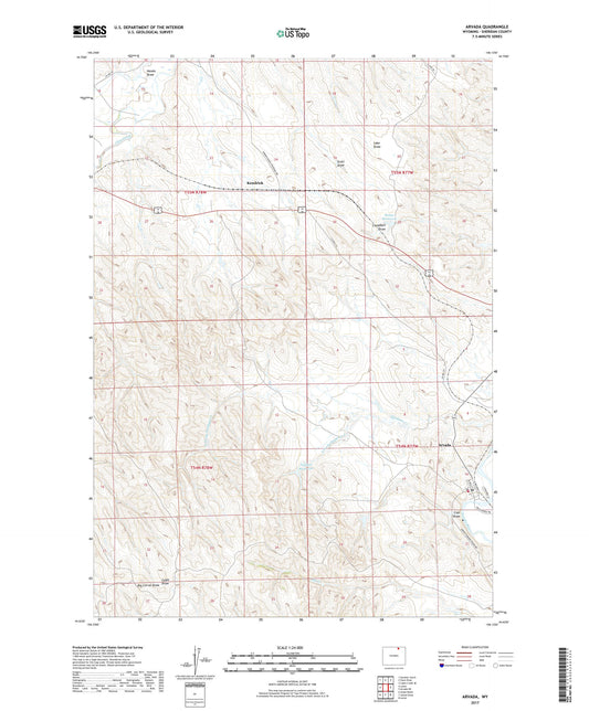 Arvada Wyoming US Topo Map Image
