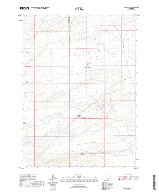 Aurora Lake Wyoming US Topo Map Image