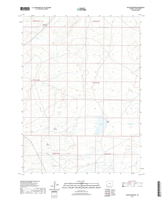 Austin Reservoir Wyoming US Topo Map Image