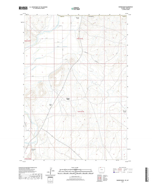 Badger Basin Wyoming US Topo Map Image
