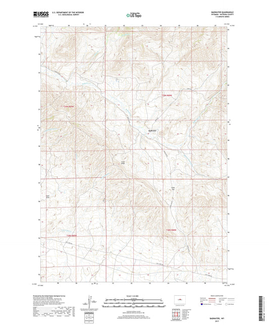 Badwater Wyoming US Topo Map Image