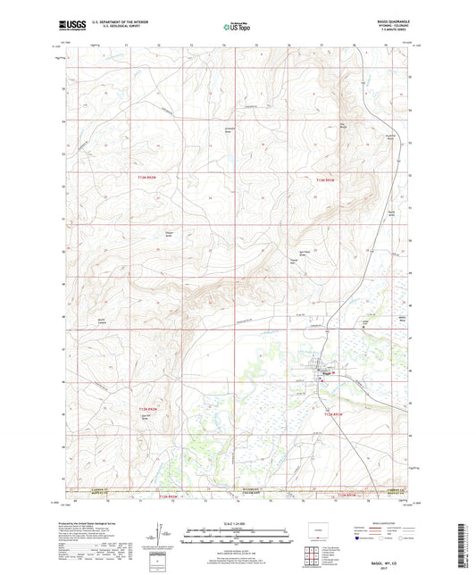 Baggs Wyoming US Topo Map Image