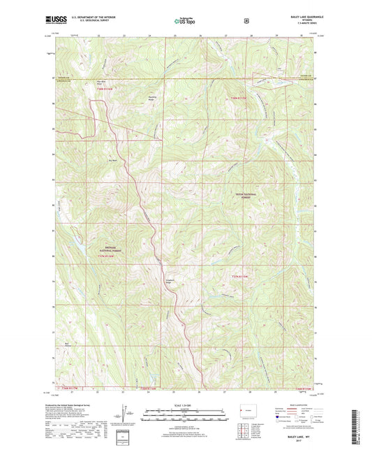 Bailey Lake Wyoming US Topo Map Image