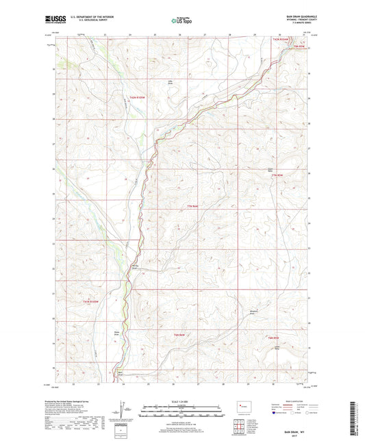 Bain Draw Wyoming US Topo Map Image