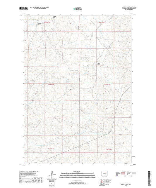 Baker Spring Wyoming US Topo Map Image