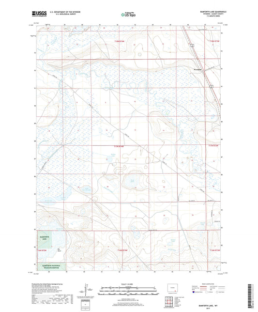 Bamforth Lake Wyoming US Topo Map Image