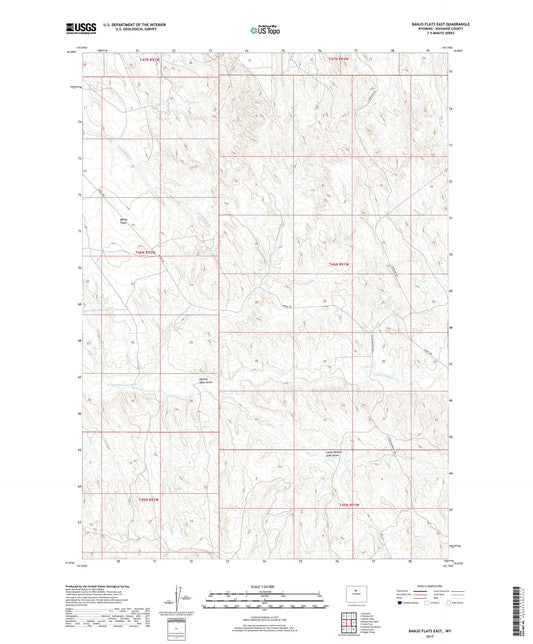 Banjo Flats East Wyoming US Topo Map Image