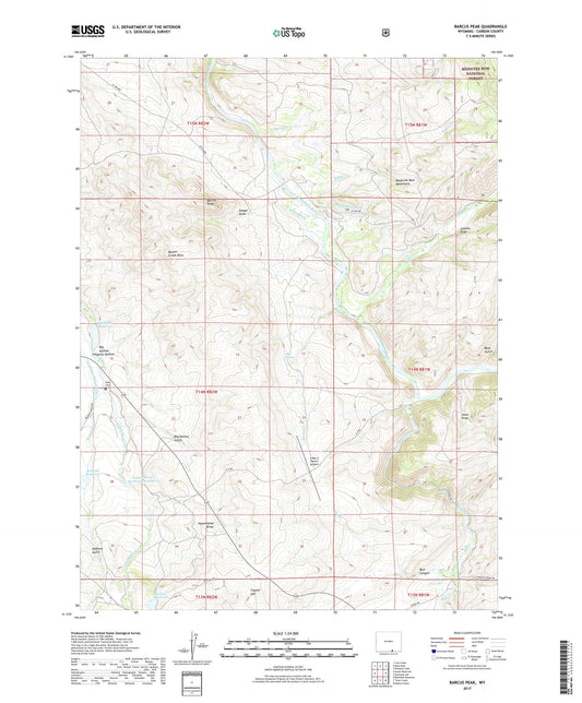 Barcus Peak Wyoming US Topo Map Image
