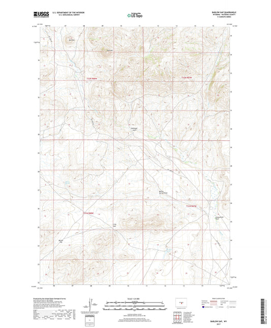 Barlow Gap Wyoming US Topo Map Image