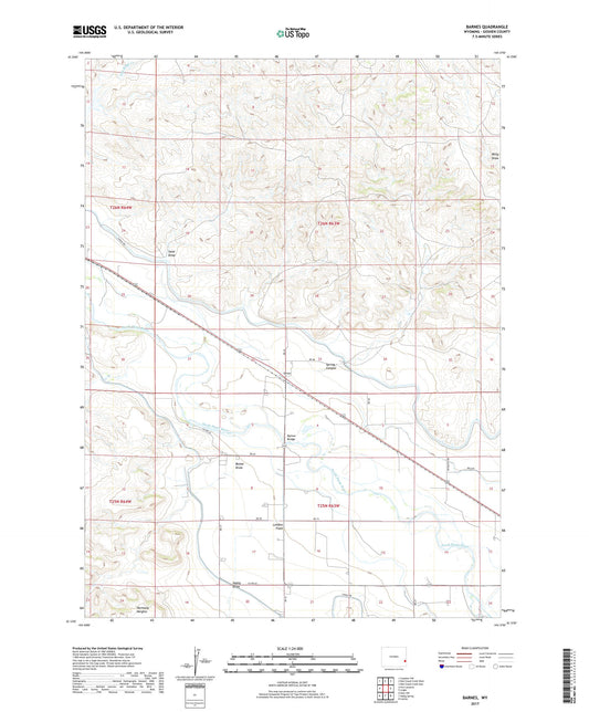 Barnes Wyoming US Topo Map Image