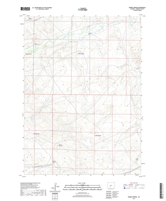 Barras Springs Wyoming US Topo Map Image
