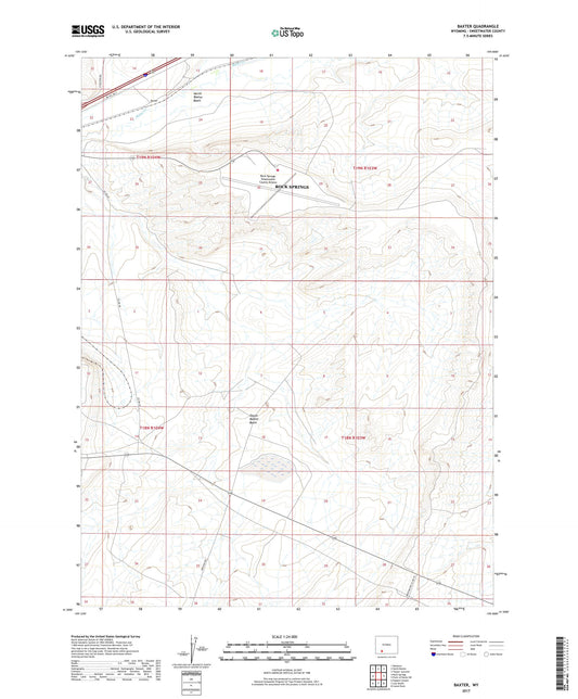 Baxter Wyoming US Topo Map Image