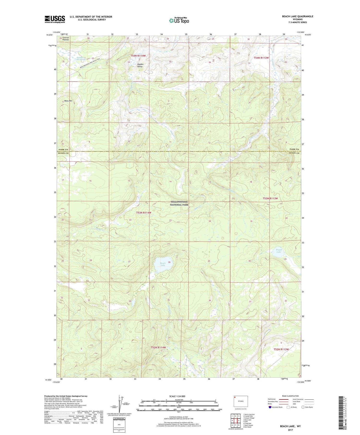 Beach Lake Wyoming US Topo Map Image