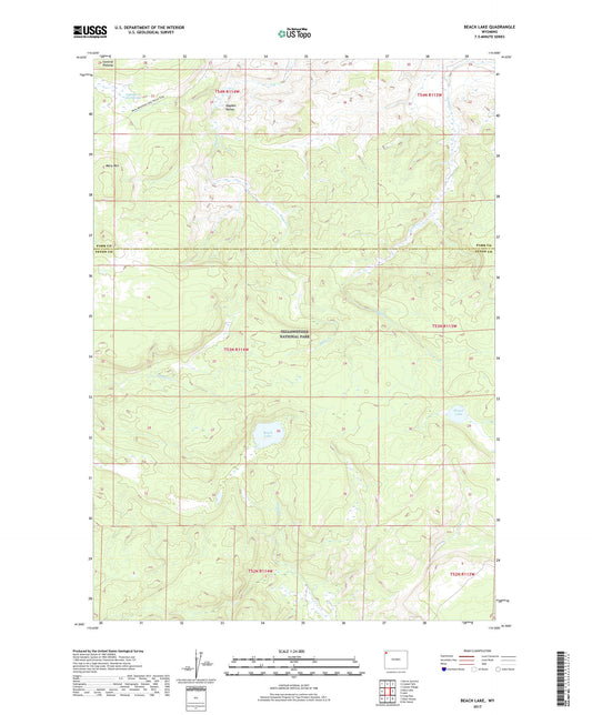 Beach Lake Wyoming US Topo Map Image