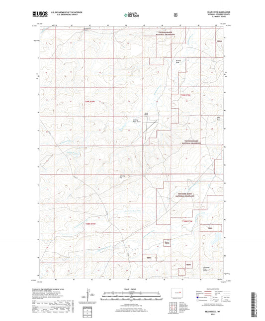 Bear Creek Wyoming US Topo Map Image