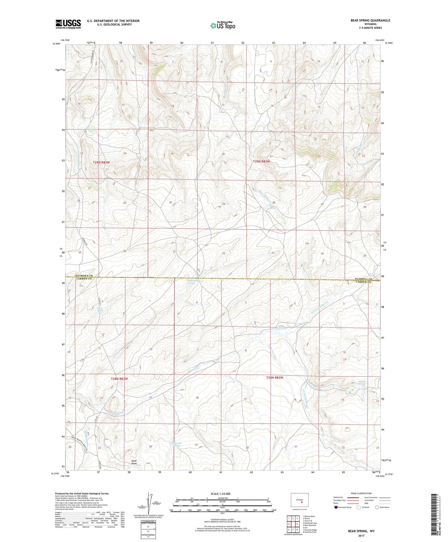 Bear Spring Wyoming US Topo Map Image