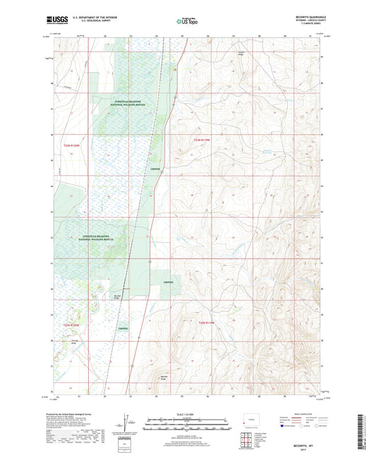 Beckwith Wyoming US Topo Map Image