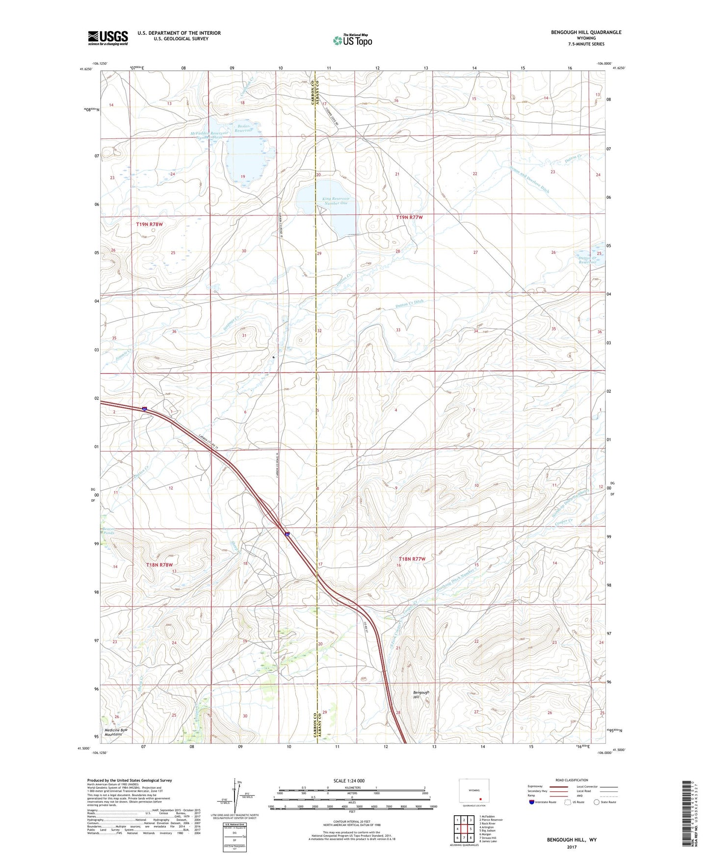 Bengough Hill Wyoming US Topo Map Image