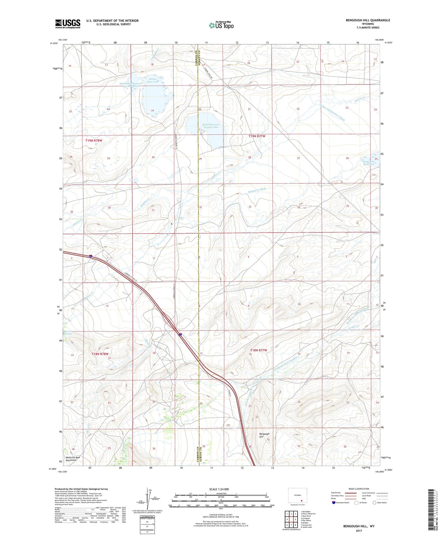 Bengough Hill Wyoming US Topo Map Image