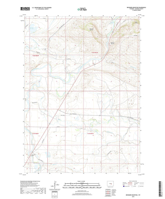 Bessemer Mountain Wyoming US Topo Map Image