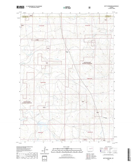Betty Reservoir Wyoming US Topo Map Image