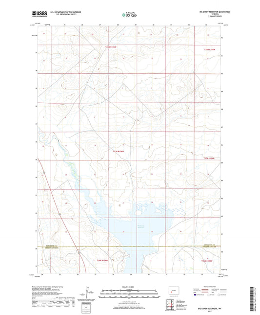 Big Sandy Reservoir Wyoming US Topo Map Image