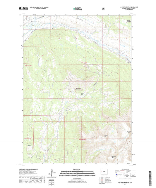 Big Sheep Mountain Wyoming US Topo Map Image