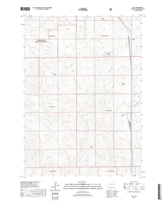 Bill Wyoming US Topo Map Image