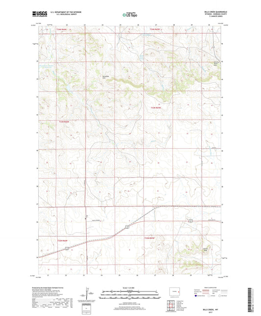 Bills Creek Wyoming US Topo Map Image
