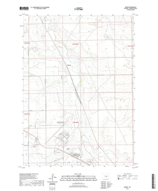 Bishop Wyoming US Topo Map Image