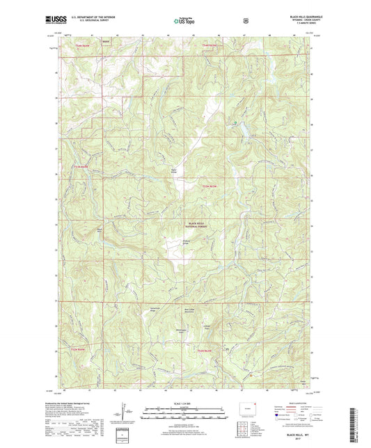 Black Hills Wyoming US Topo Map Image