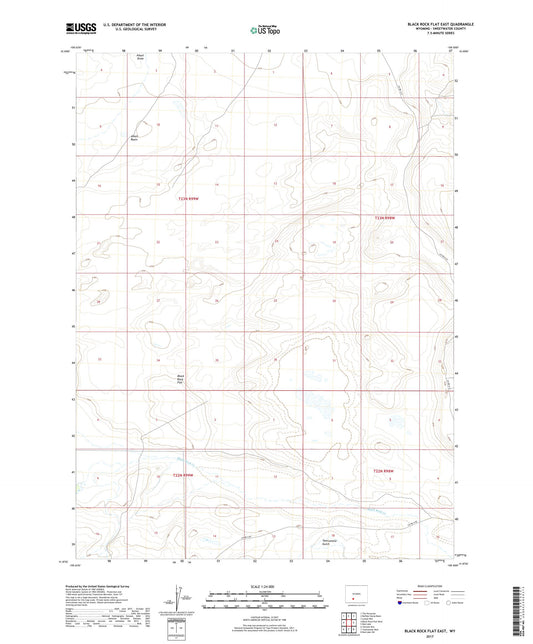Black Rock Flat East Wyoming US Topo Map Image