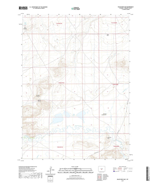 Black Rock Gap Wyoming US Topo Map Image