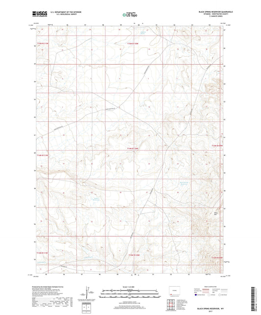 Black Spring Reservoir Wyoming US Topo Map Image