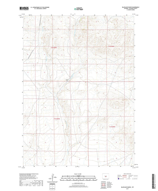 Blackjack Ranch Wyoming US Topo Map Image
