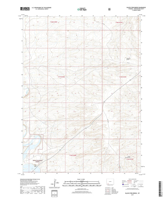 Blacks Fork Bridge Wyoming US Topo Map Image