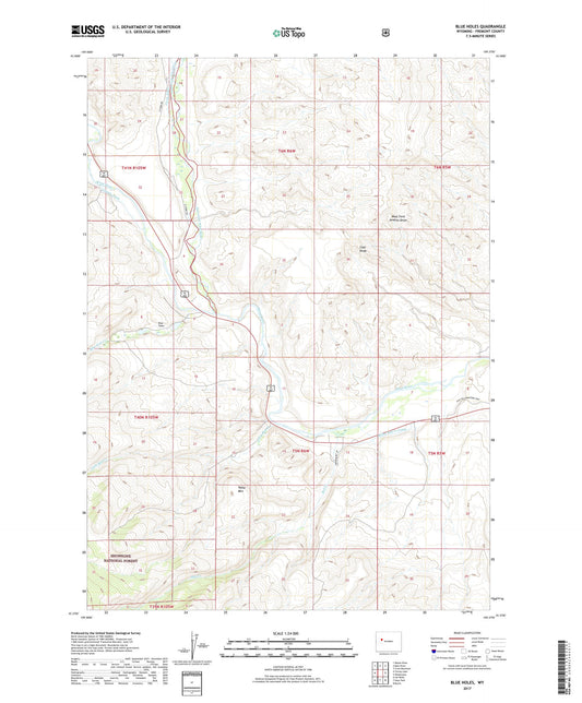 Blue Holes Wyoming US Topo Map Image