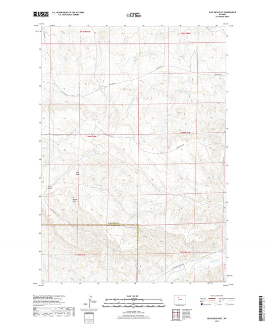 Blue Mesa East Wyoming US Topo Map Image
