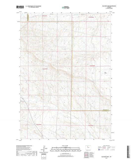 Blue Mesa West Wyoming US Topo Map Image