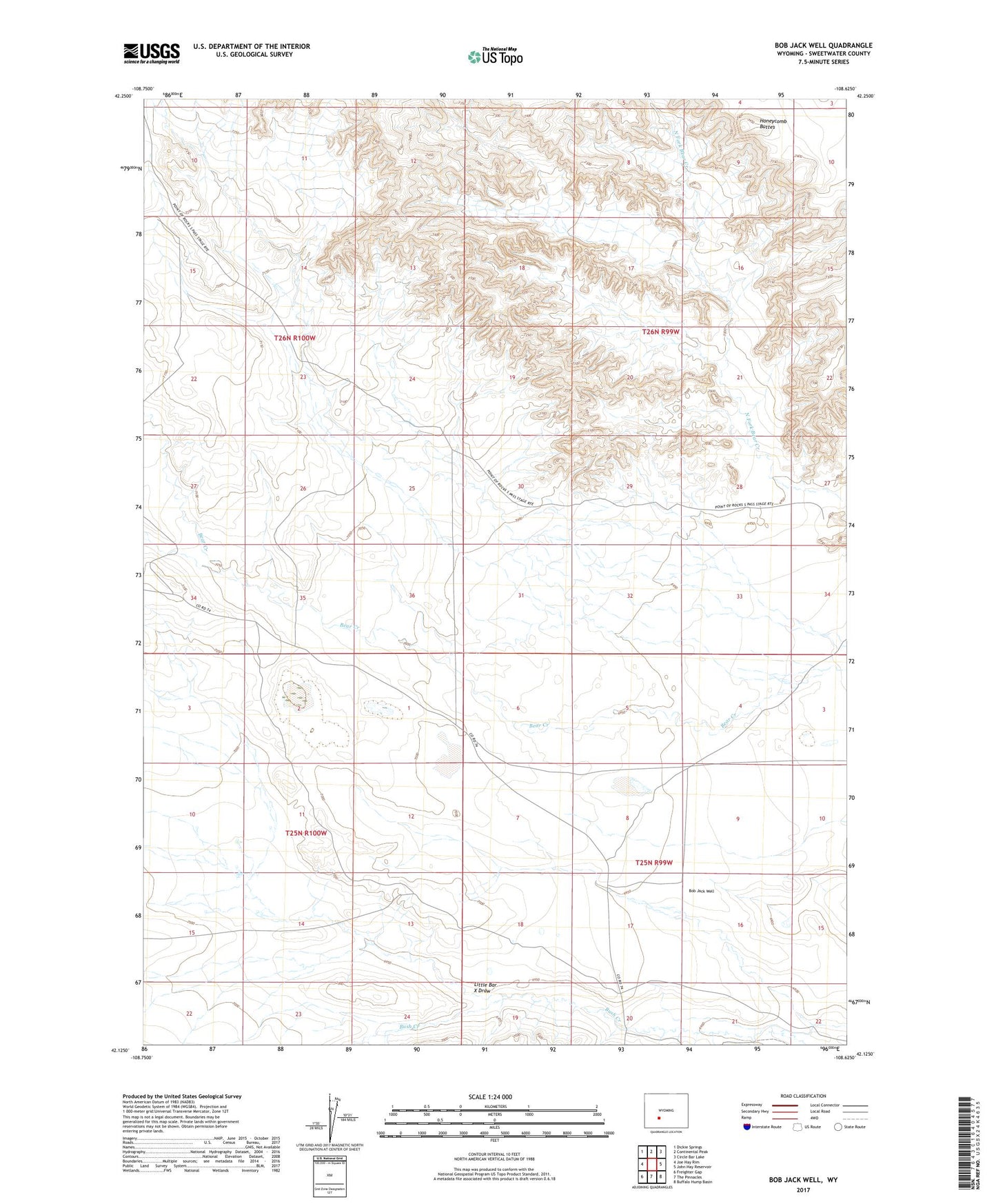 Bob Jack Well Wyoming US Topo Map Image
