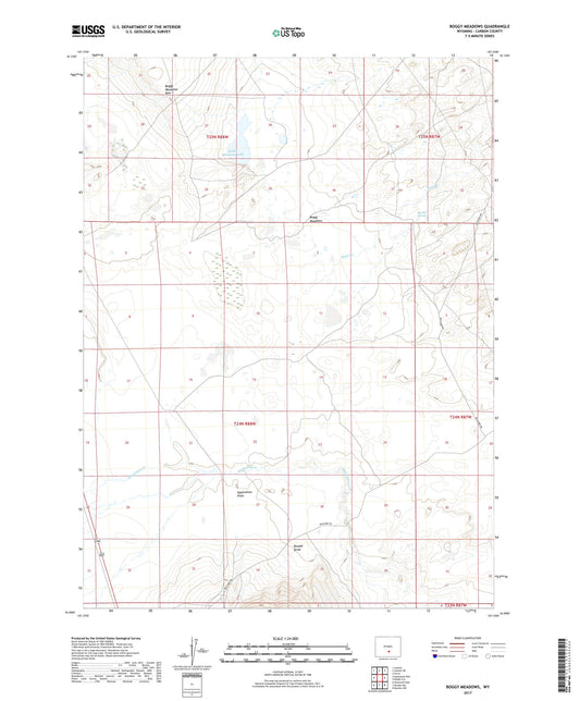 Boggy Meadows Wyoming US Topo Map Image